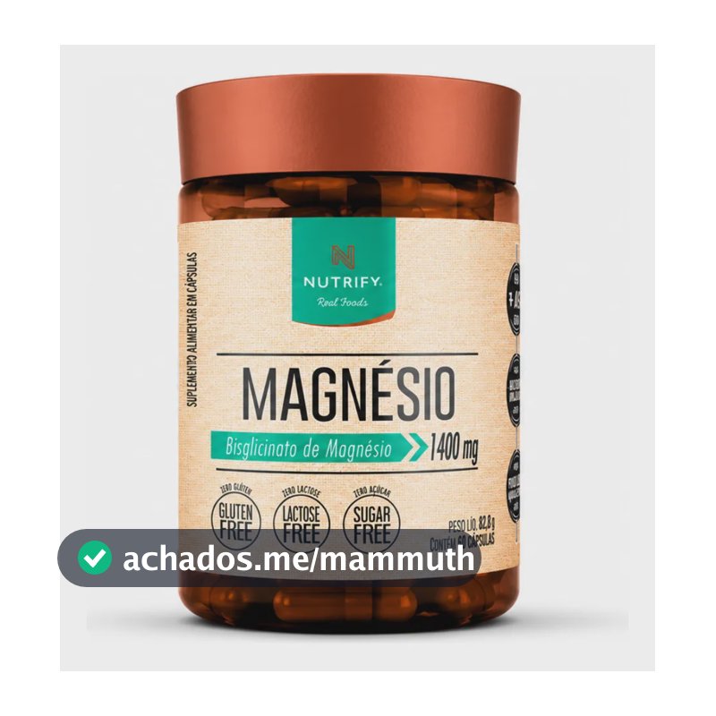 Magnesio Em Capsulas Bisglicinato 60 Capsulas Nutrify        Sem Sabor
