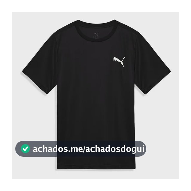Camiseta Ess Small Puma Logo Poly Tee Masculina Puma Preto G