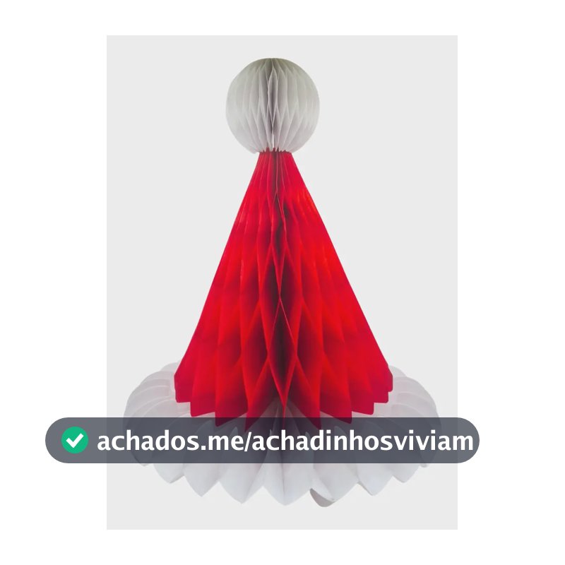 Gorro Papai Noel Colmeia Decorativo de Papel para Natal