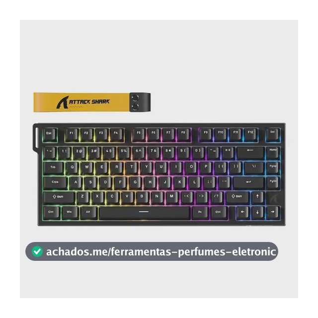 Teclado Mecânico Attack Shark R82he 8000hz Gamer Preto Inglês Us