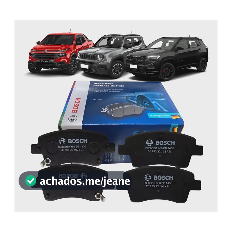 Pastilha Freio Dianteiro Bosch Fiat Toro Compass Renagade