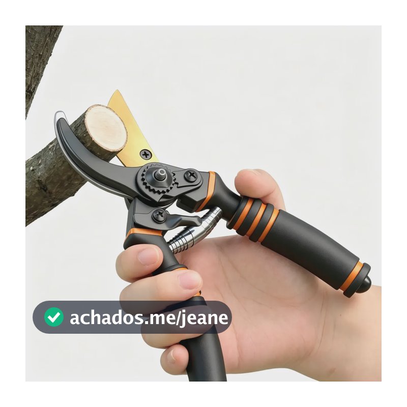 Tesoura De Poda Com Catraca Reforçada Para Galhos Preto