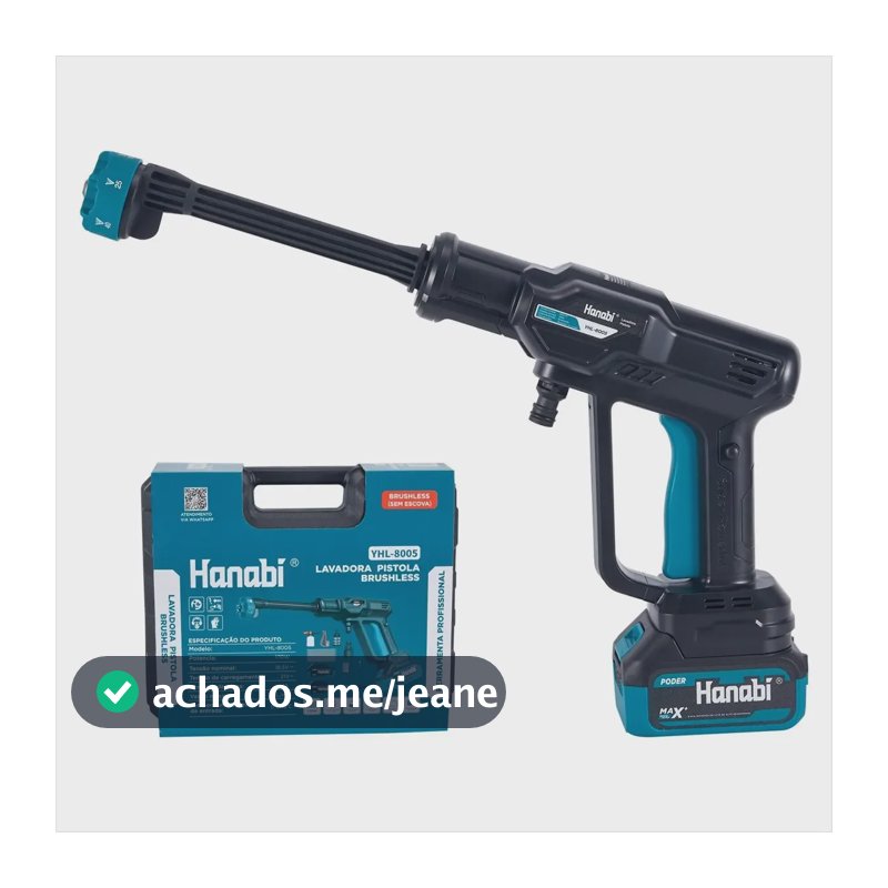 Lavadora Brushless Potente Hanabi Portátil 2x Baterias 4.0ah Azul 127/220v 60hz