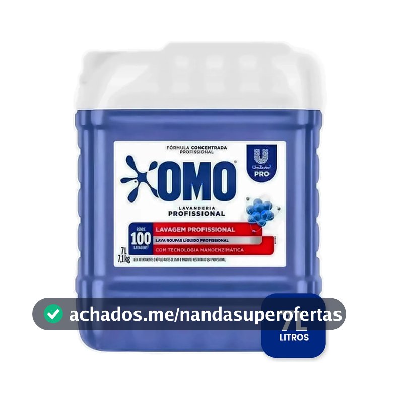 Lava Roupas Líquido Omo Lavanderia Profissional Lavagem 7 L