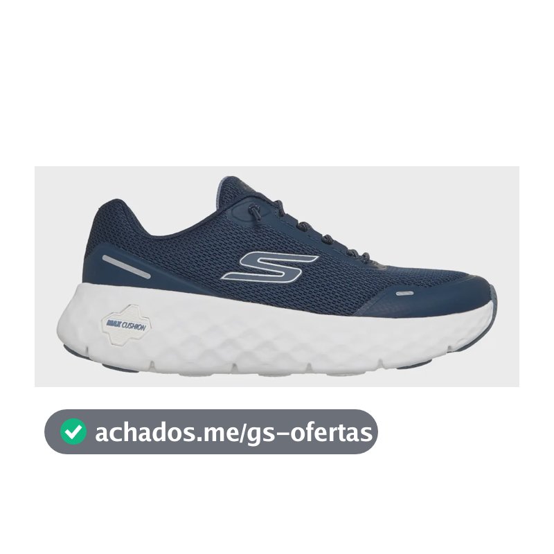 Tênis Skechers De Caminhada  Max Cush Flex Fem Azul /branco Azul Escuro / Branco Lisa 37 Br