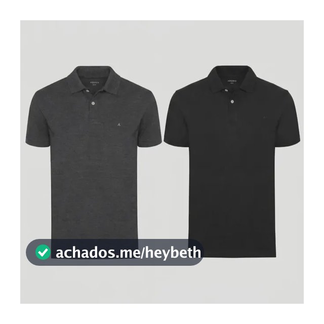 Kit Aramis 2 Polos Algodão Piquet Preto E Grafite Preto M
