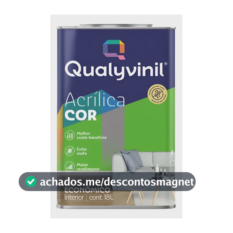 Qualyvinil Acrilica Economica Branco 1 8l Bco Balde Cor Cenoura