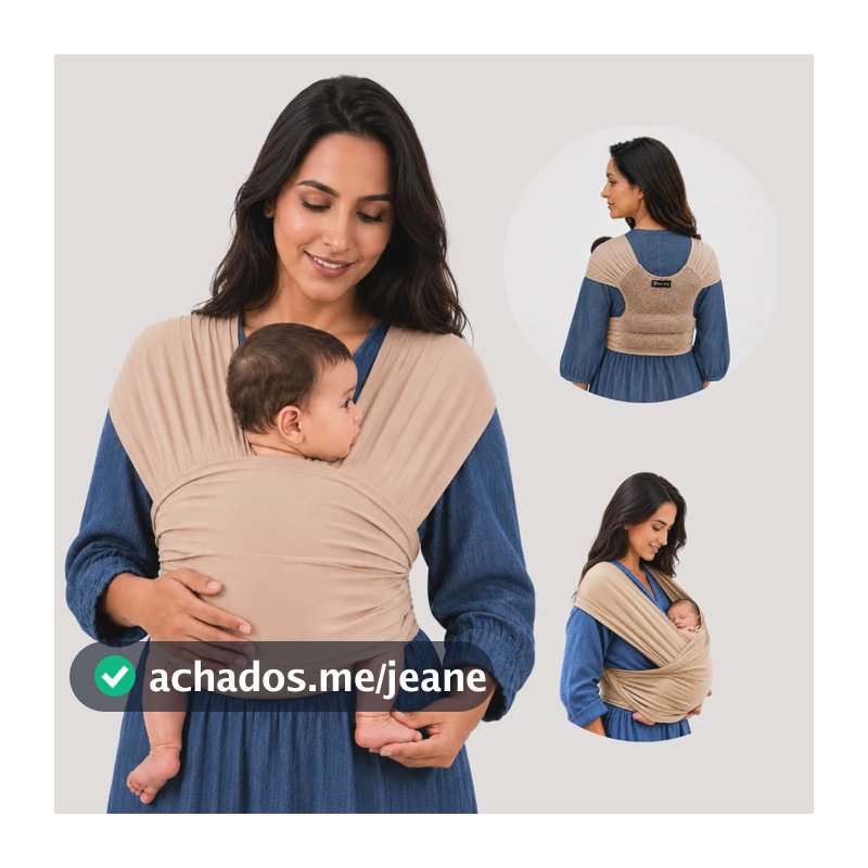 Sling Ergonônico Canguru Tipo Wrap Facil De Usar Cor Bege Bege Único