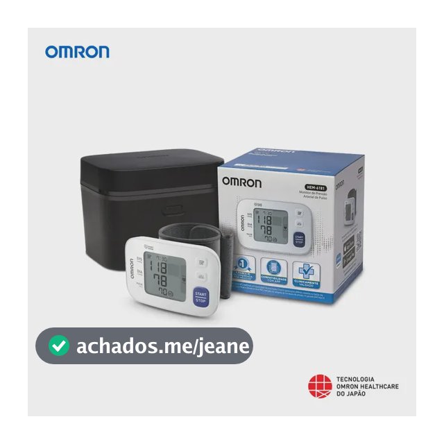Monitor Pressão Arterial Pulso Omron HEM-6181 Medidor Aparelho Digital Aferidor Esfigmomanômetro Portátil Grande Automático Anvisa Inmetro