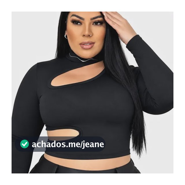 Blusa Feminina Plus Size Manga Longa Com Abertura