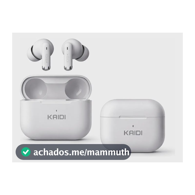 Fone Bluetooth 5.4 Sem Fio Tws Kaidi Kd780 Graves Potentes Branco