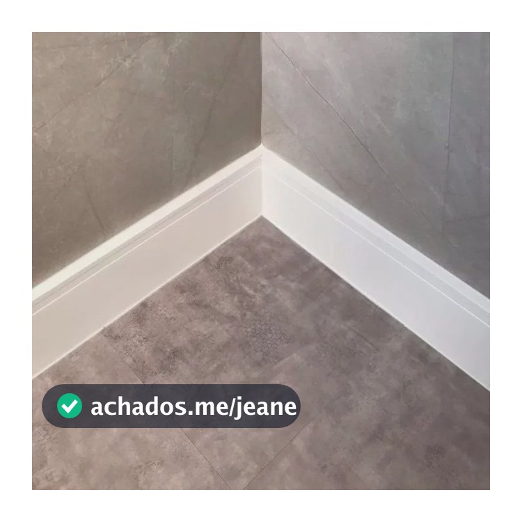Rodapé De Poliestireno 12cm X 15mm X 2,40m  Frisado Branco