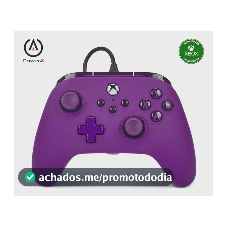 Controle Xbox Series S X Pc Power A Com Fio Usb C Roxo Cor Violeta