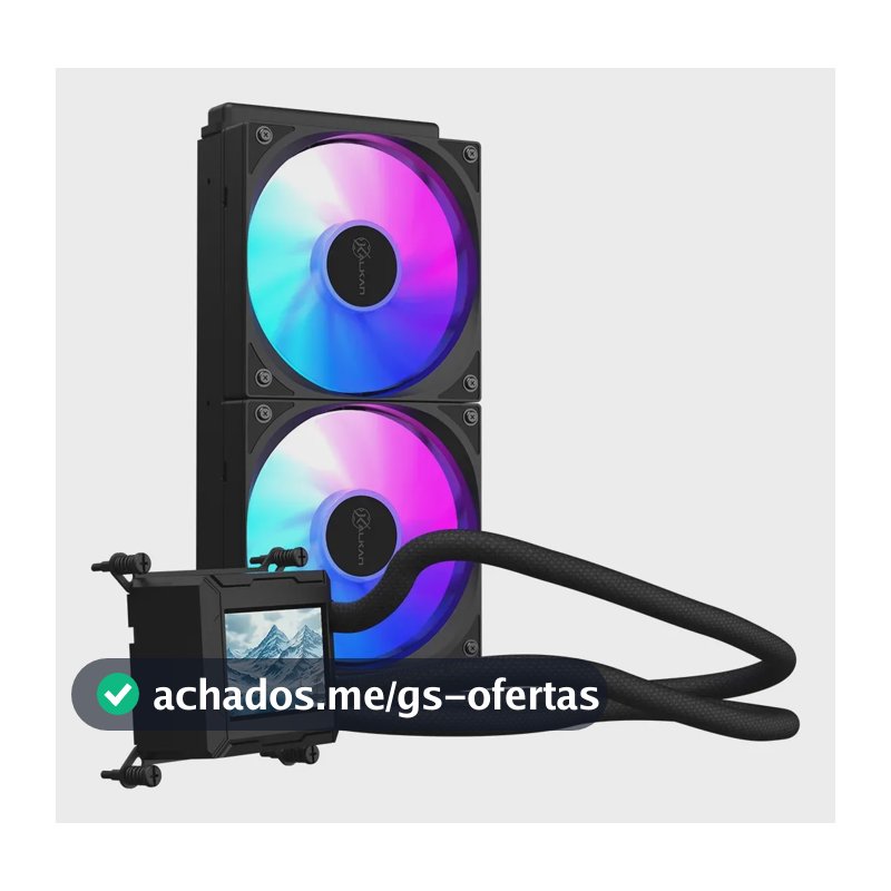 Water Cooler Kalkan Aura LCD 240mm ARGB Gamer Preto