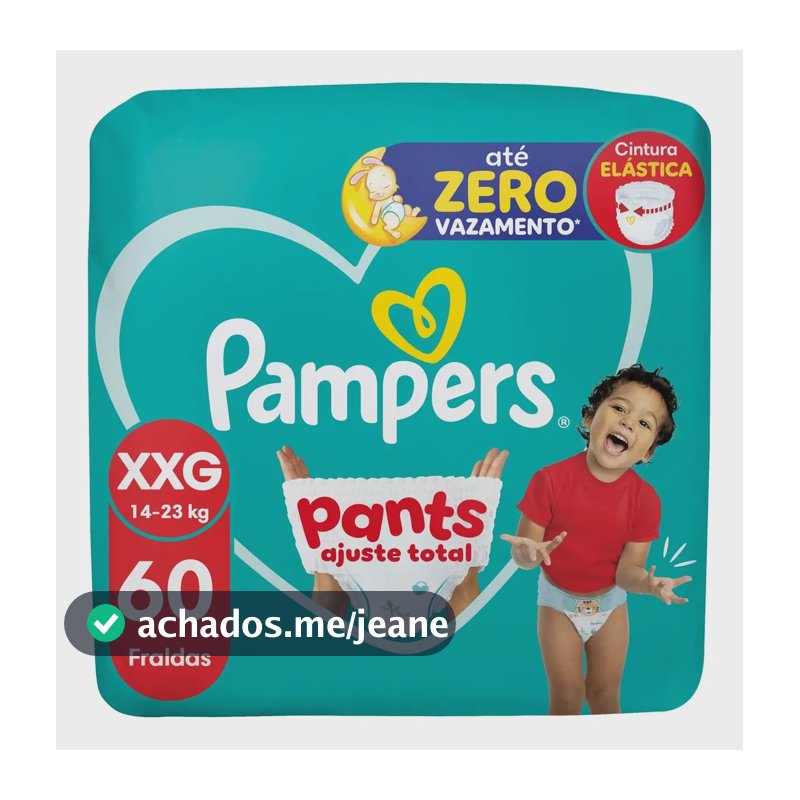 Fralda Pampers Pants Ajuste Total XXG 60 Unidades
