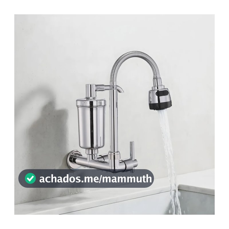 Torneira De Parede Com Filtro Para Cozinha Flexível Parede Prateado Parede
