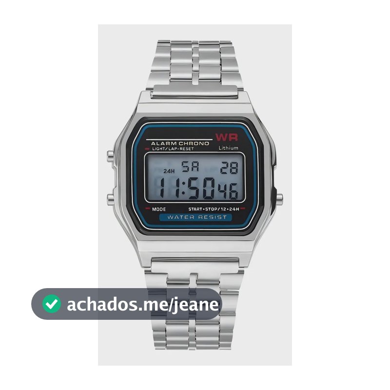 Relógio WR Retrô Digital Aço Inoxidável Vintage Unisex Prata