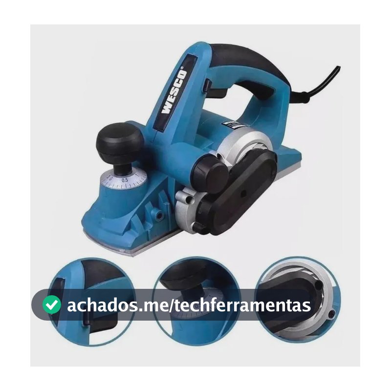 Plaina Elétrica Wesco WS5343 900W 3mm 82mm 16000rpm