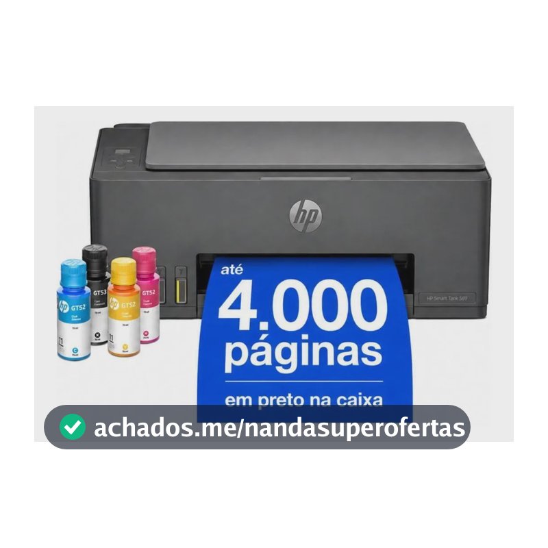 Impressora Multifuncional Hp Smart Tank 589 Tanque Tinta Preto Bivolt