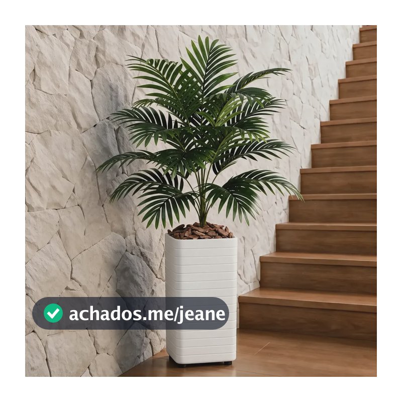 Coqueiro Folhagem Artificial Vaso Decorativo Sala Escritório Verde