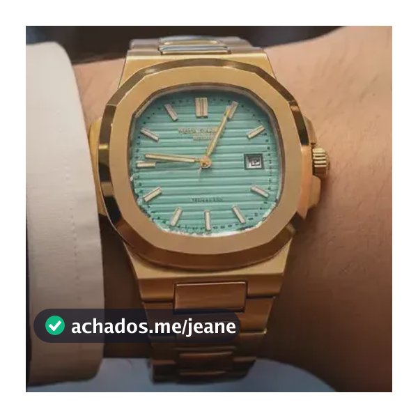 Relógio Pat Phil Nautilus Preto Masculino Aço Fundodourado
