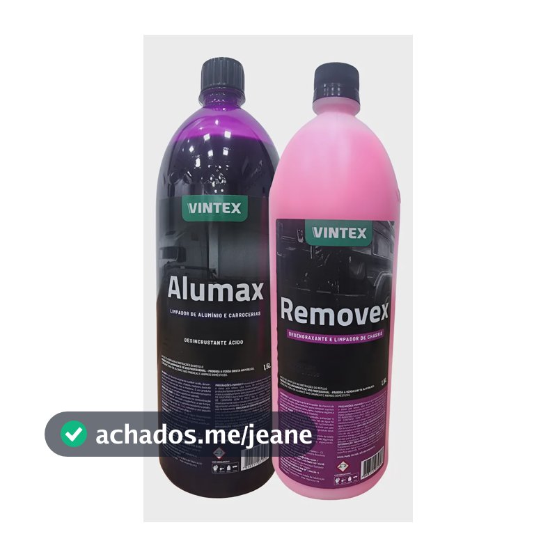 Limpa Carrocerias Alumínio Alumax 1,5l + Removex Vintex 1,5l