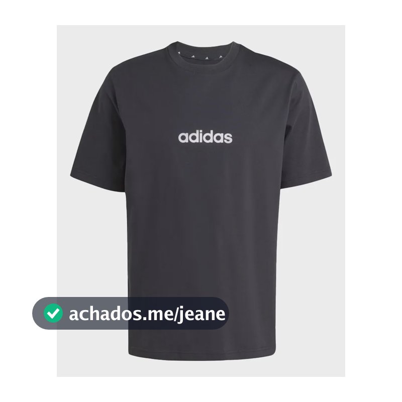 Camiseta adidas Essentials Linear Preta E Branca Masculina Preto-branco Liso M