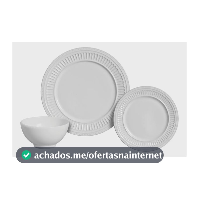 Kit Aparelho De Jantar Poppy 12 Peças Branco Scalla Cerâmica Branco