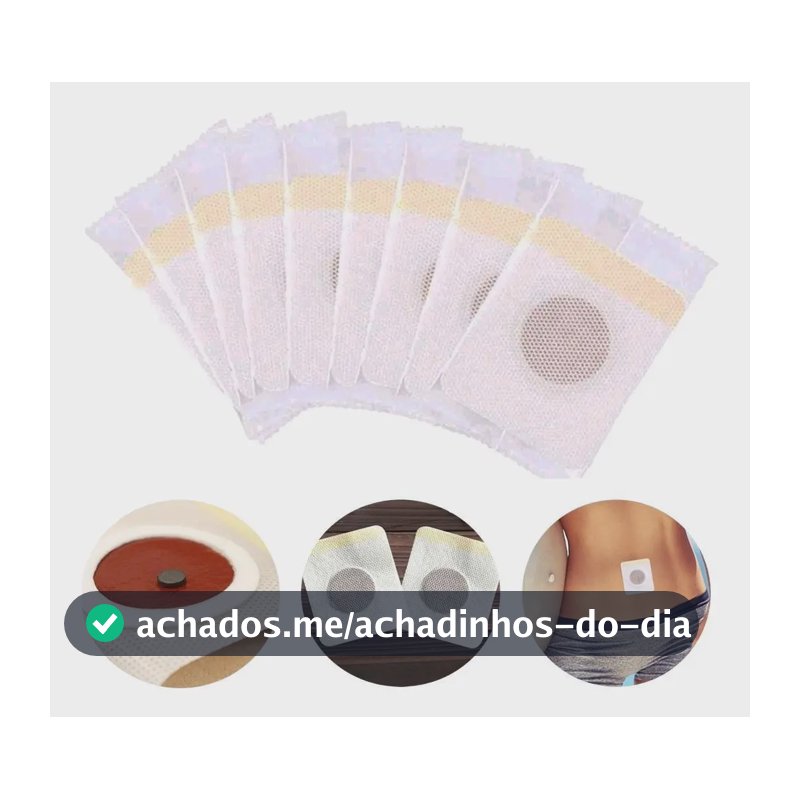 10 Adesivos Slim Detox Corporal Magnético Fitness Natural