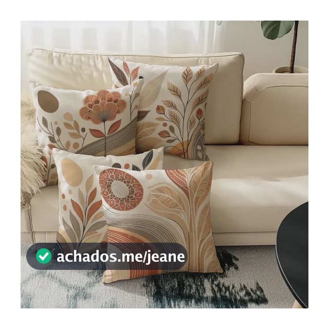 Kit 4 Capas Almofada Boho Plantas 45x45cm Multicolored Bohemian Abstract Plant Cushion Cover