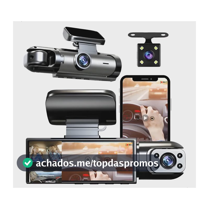 Câmera Automotiva Dvr Hd Wifi Lent Infravermelho Dupla+ Ré