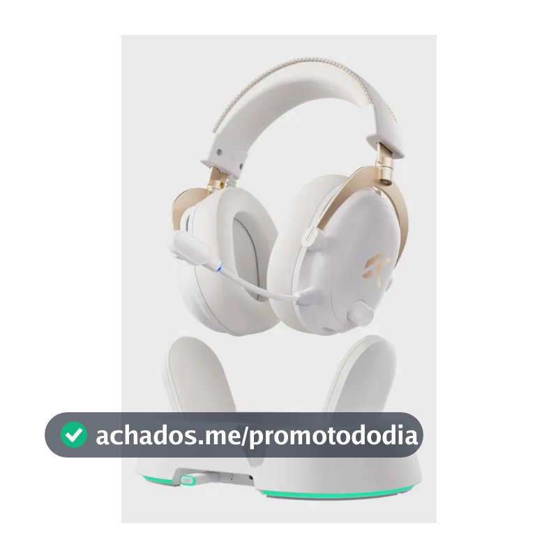 Fone Gamer Mchose V9 Turbo Tri-mode 7.1 Virtual Som Imersivo White Gold (branco/dourado)