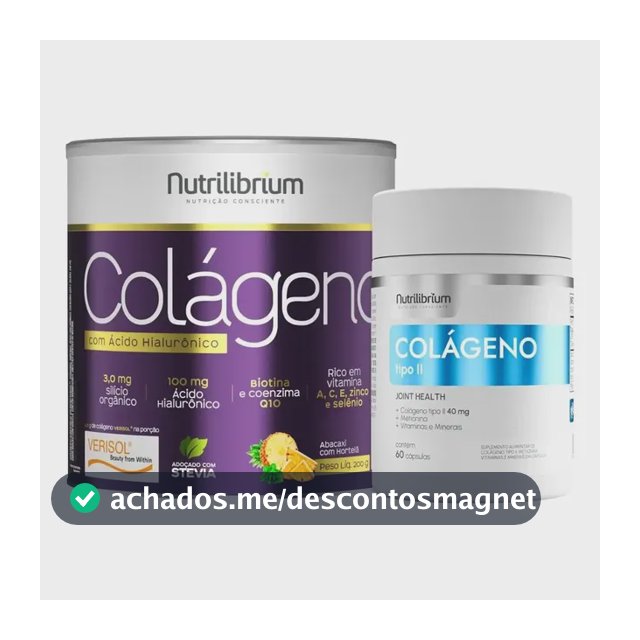 Colágeno Verisol Ácido Hialurônico 200g + Colágeno Tipo 2