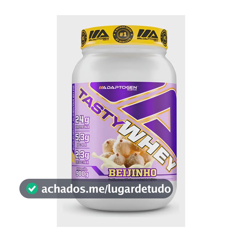 Suplemento Tasty Whey 3w Gourmet Whey Protein Adaptogen Science Pote 900g Sabor Beijinho