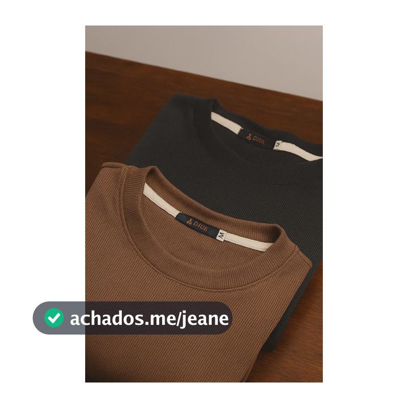 Kit 2 Camisetas Canelada Masculina Texturizado Premium Just Kit 2 Canelada - Preto Marrom G