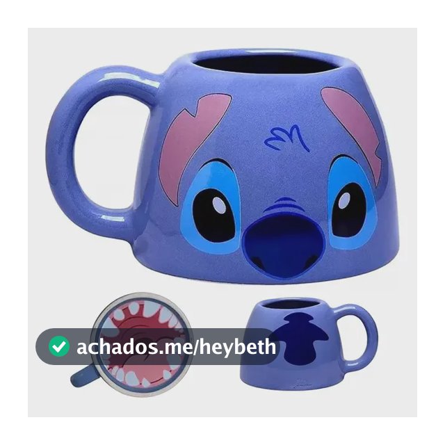 Caneca Stitch Boquinha | Lilo & Stitch | Disney Cor Azul