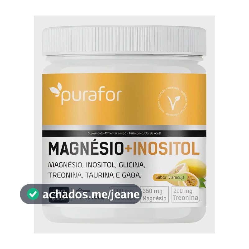 Magnesio Inositol Em Po Glicina Taurina Treonina Gaba 210g Sabor Maracuja