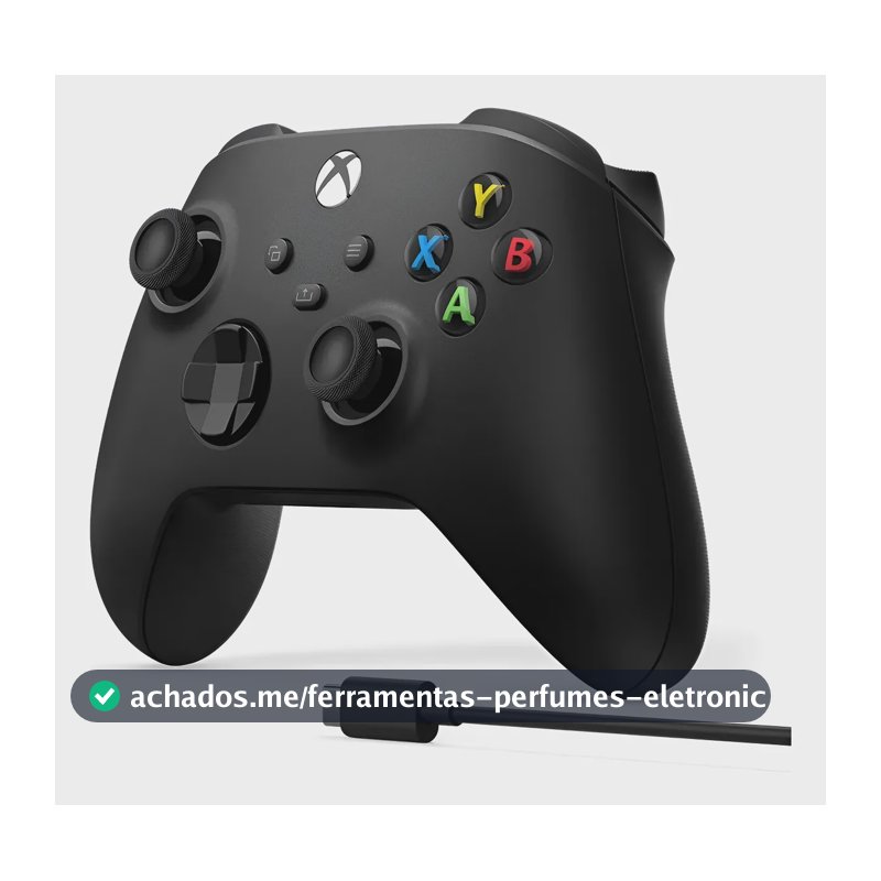 Controle Microsoft Xbox Sem Fio Carbon Black Preto