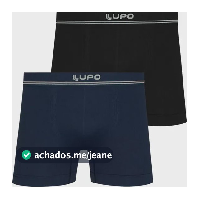 Kit 2 Cuecas Boxer Lupo Poliamida Sem Costura Box Microfibra