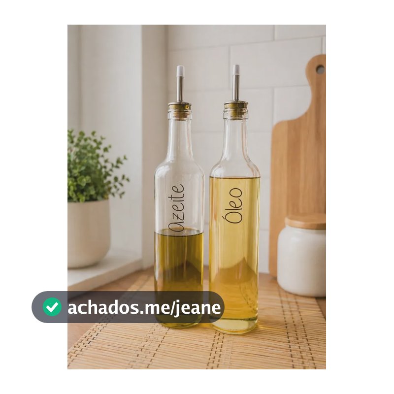 Kit 2 Galheteiros De Vidro 500ml Com Bico Dosador
