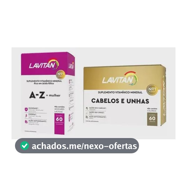 Vitamina Lavitan A-Z Mulher em comprimidos Sem sabor 2 kits de 60 un