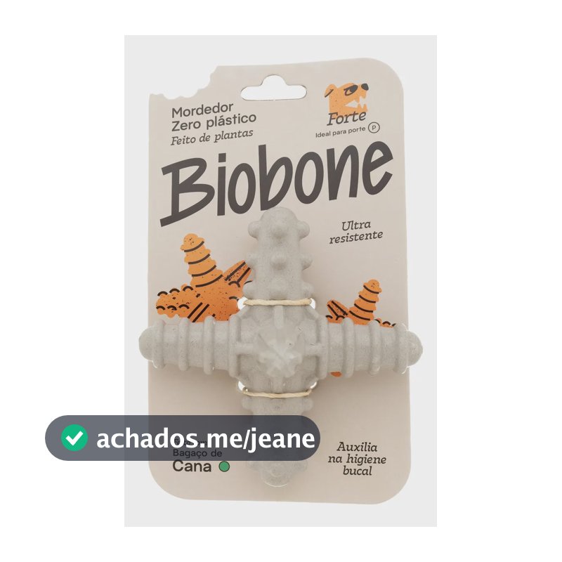 Mordedor Asterisco Natural P/ Cães Pet Biobone Zeroplastic P Cor Branco - Mordida Forte