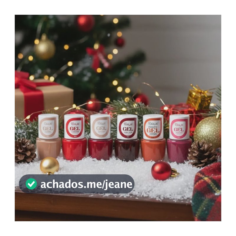 Kit 6 Esmaltes Em Gel Novo Toque Coleção De Natal Vermelhos Vermelho