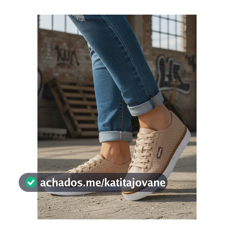 Tênis Moleca Feminino Casual Nude Perfurado Solado Branco