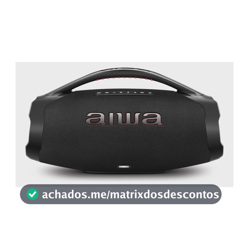 Caixa De Som Boombox Aiwa AWS-BBS-01-B 200w IP66 30hs De Bateria