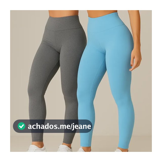 Kit 2 Leggings Femininas Alta Compressão Zero Transparência