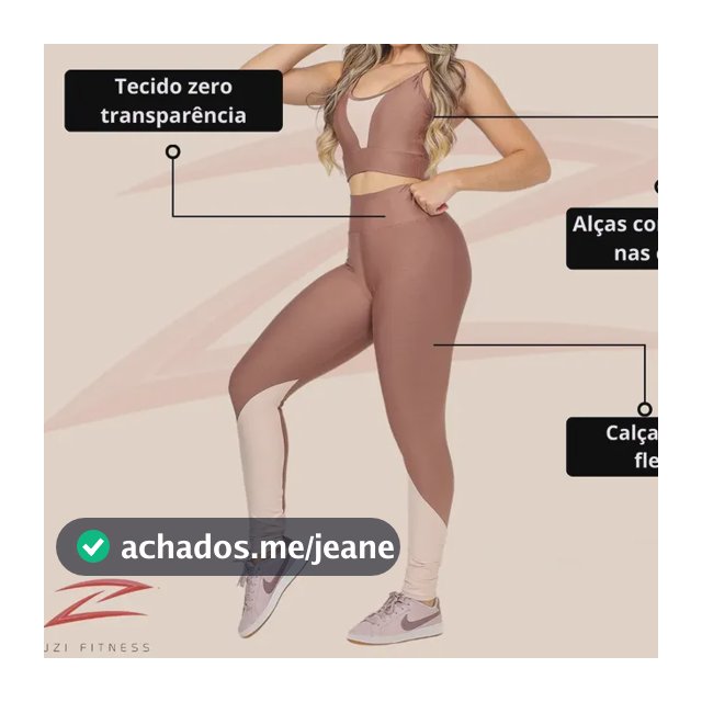 Conjunto Calça Cropped Feminino Academia Fitness Moda Fit