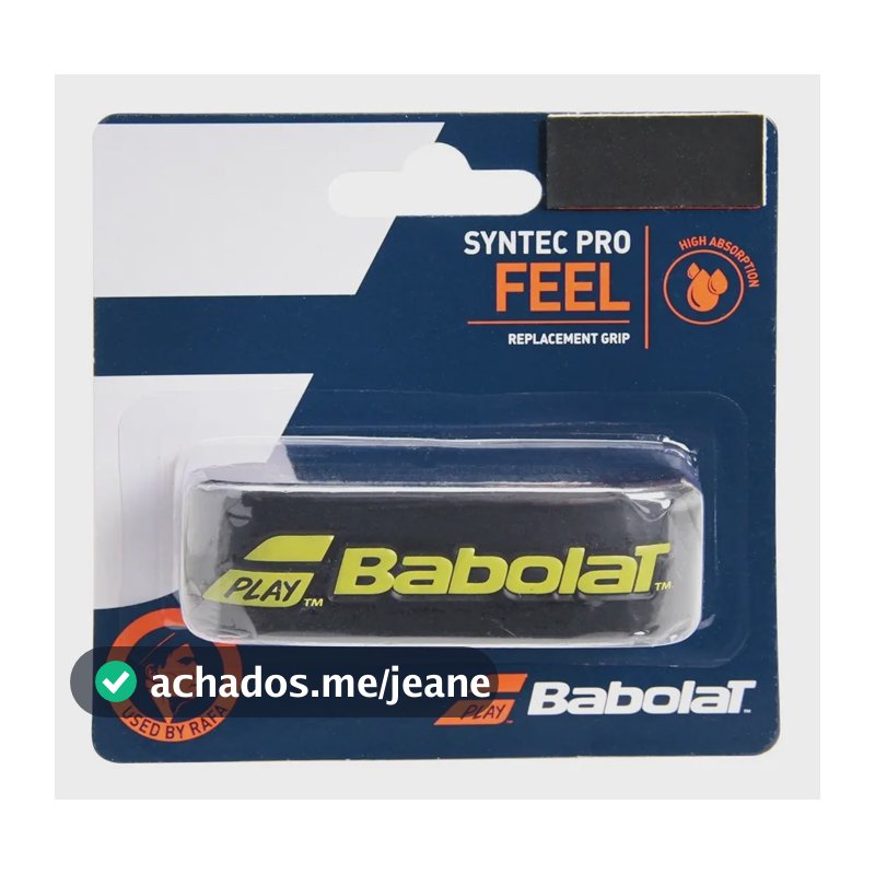 Cushion Grip Babolat Syntec Pro Feel- Preto/amarelo- Nadal Branco