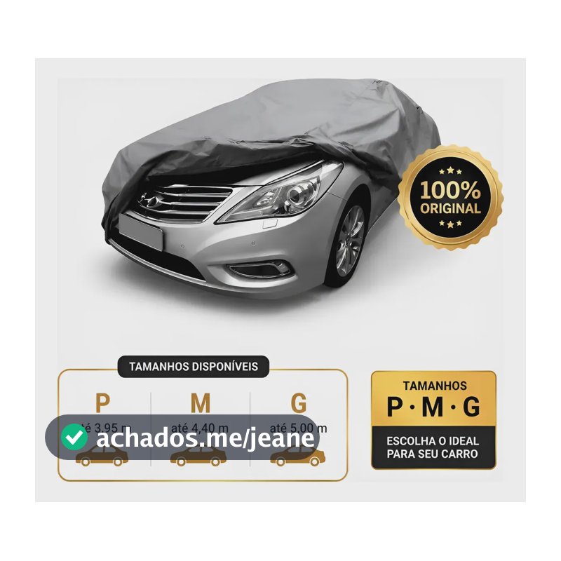 Capa Para Carro Forrada Impermeável 100% Proteção Anti Raios Uv, Sol, Poeira, Riscos, Chuva Diversos Tamanhos P M e G Sumo