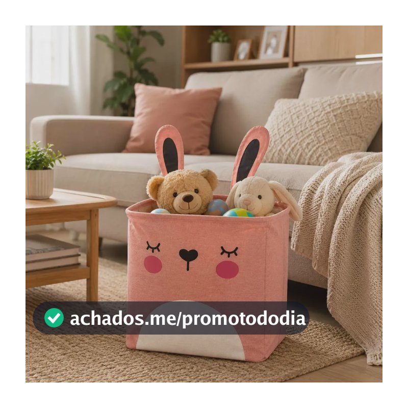 Cesto Organizador Infantil B-max Dobrável Resistente Rosa